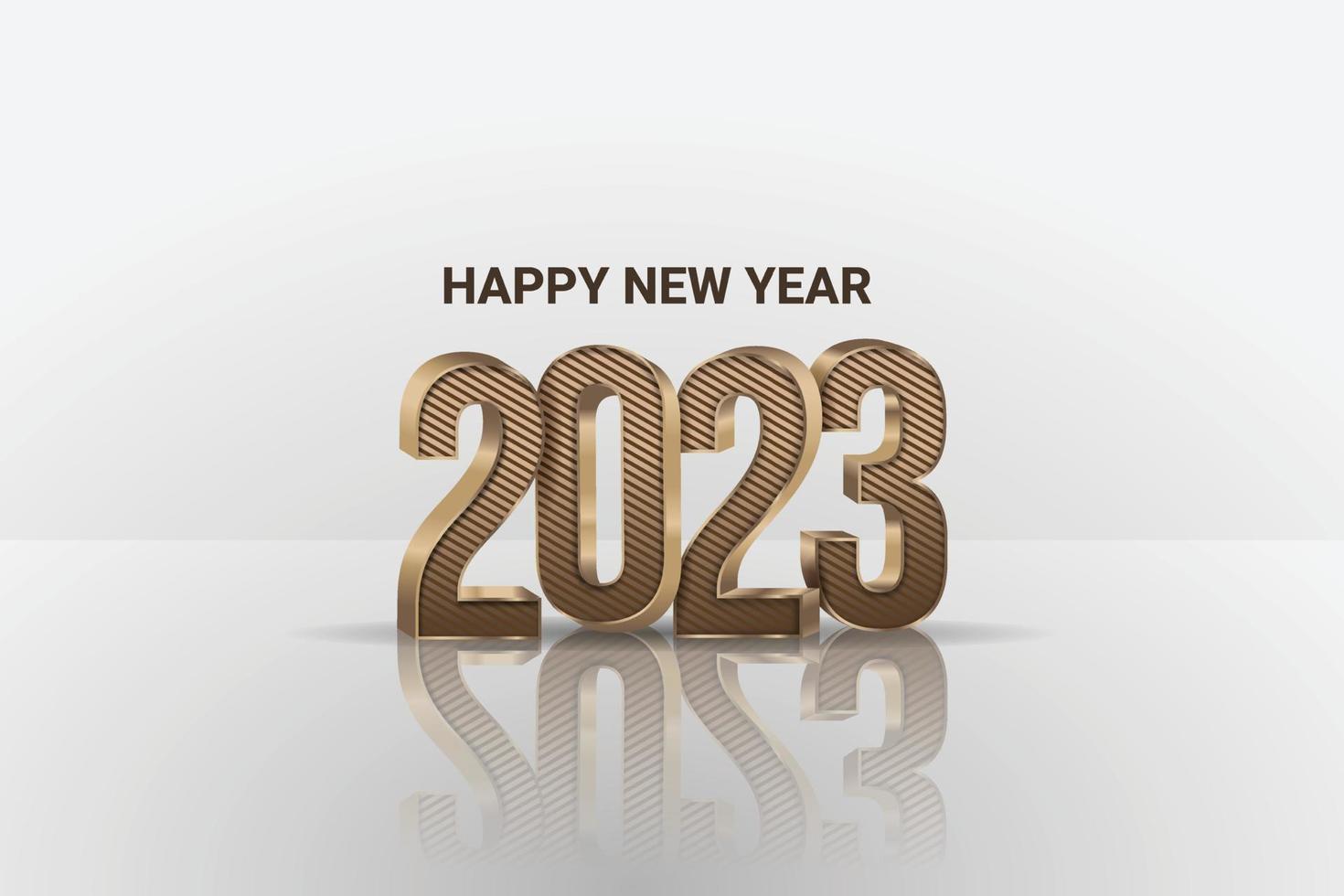 2023 happy new year 3d gold luxury background vector