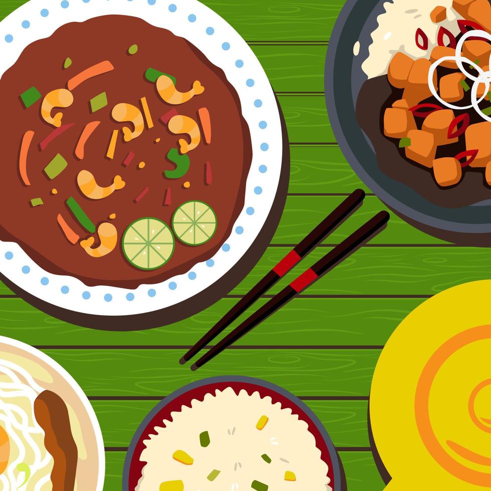 pad thai flat style illustration vector design