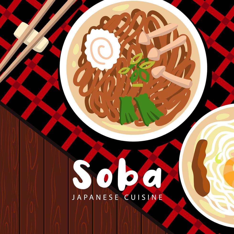 Soba flat style illustration vector design
