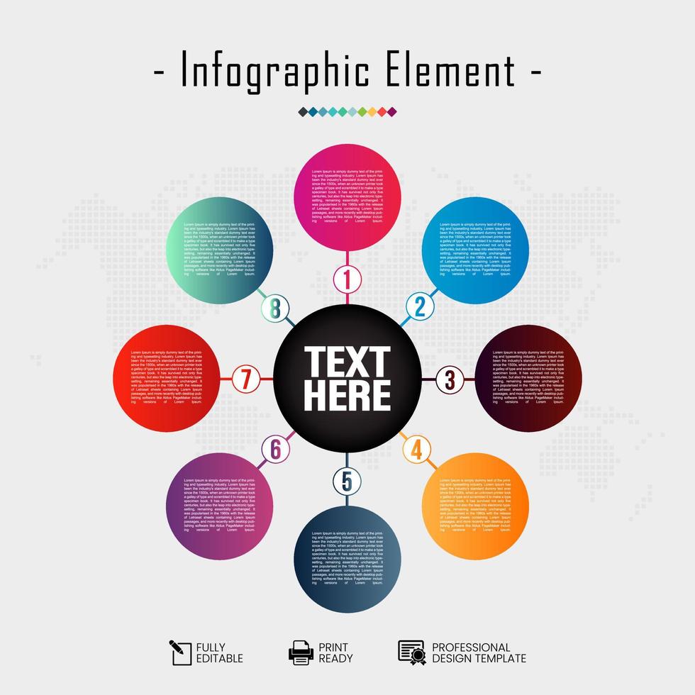 ilustración vectorial de la plantilla de pestañas de infografía empresarial para presentación, educación, diseño web, pancartas, folletos, volantes vector