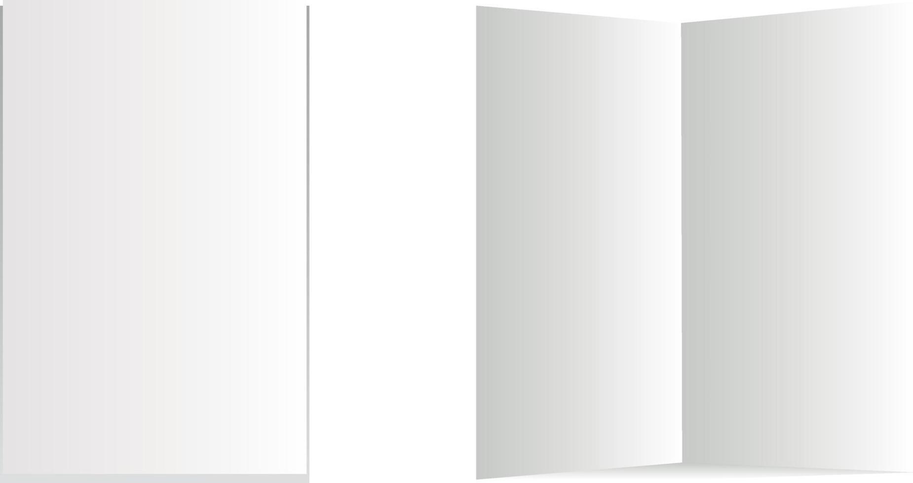 folleto de papel plegable a4 transparente en blanco realista vector