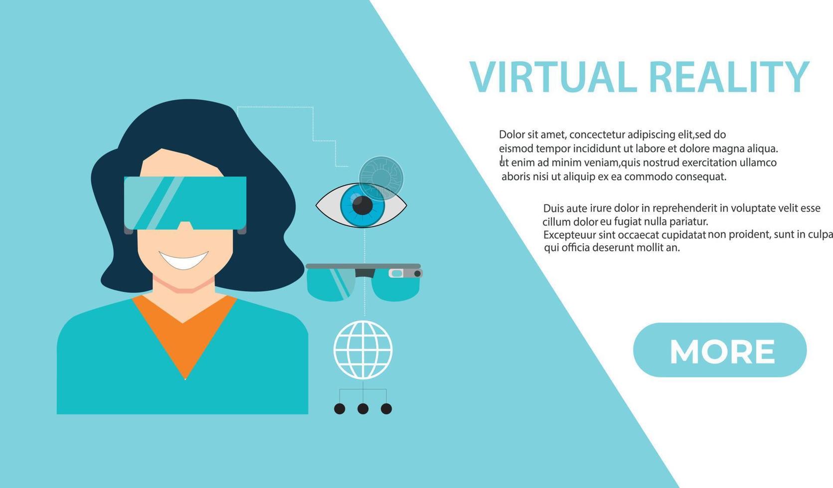 Landing page concept for virtual reality. Perfect for website, mobile app etc vector