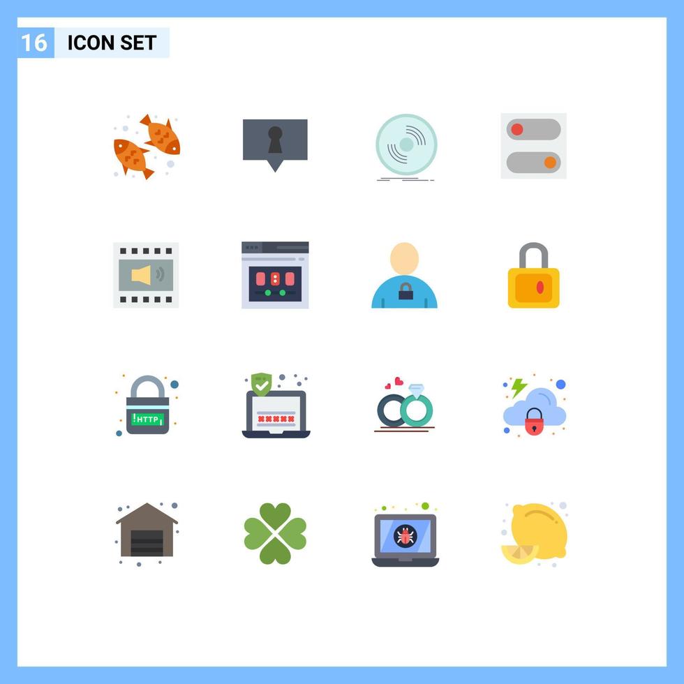 Editable Vector Line Pack of 16 Simple Flat Colors of open volume amplifier dj toggle preferences Editable Pack of Creative Vector Design Elements