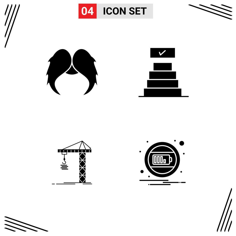 Set of Modern UI Icons Symbols Signs for moustache building male check mark constructing Editable Vector Design Elements