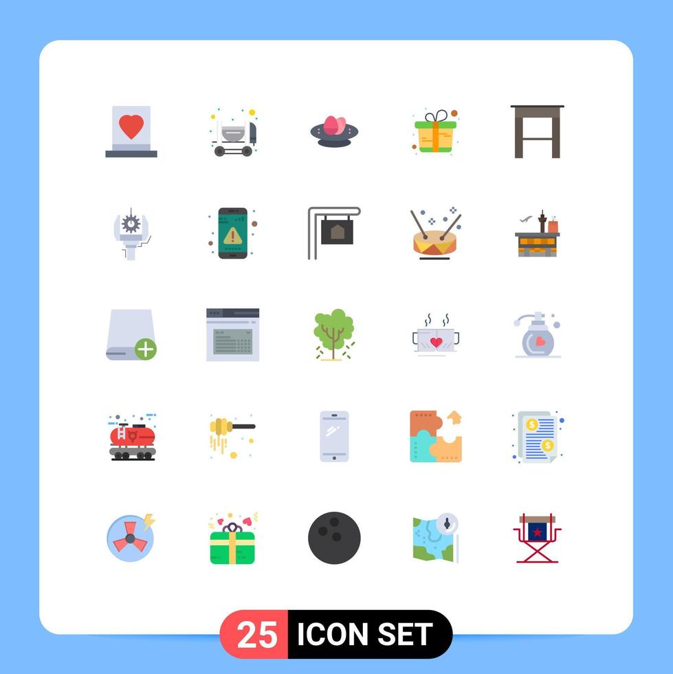 paquete de iconos de vector de stock de 25 signos y símbolos de línea para escritorio tazón de compras presente nido elementos de diseño de vector editables