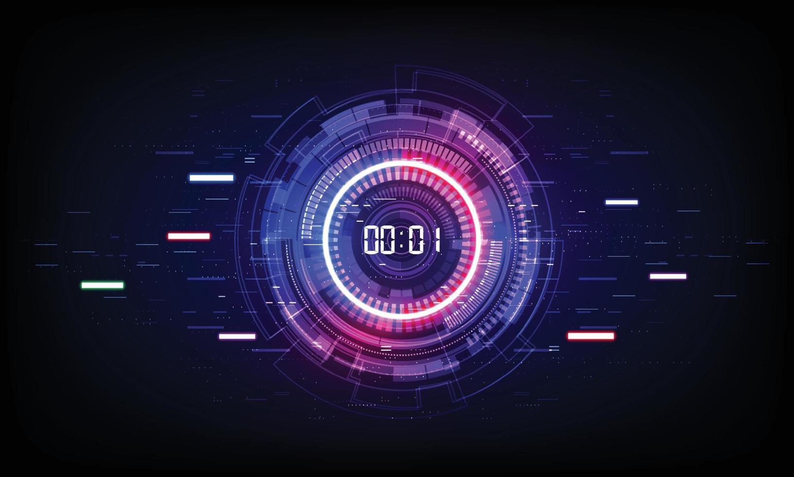 Abstract Futuristic Technology Background with Digital number timer concept and countdown, vector transparent
