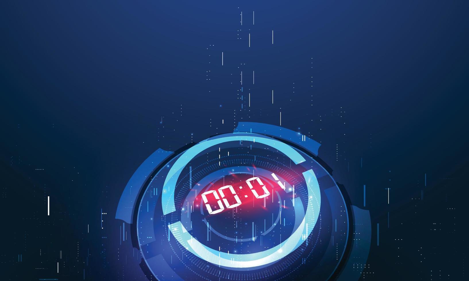 Abstract Futuristic Technology Background with Digital number timer concept and countdown, vector transparent