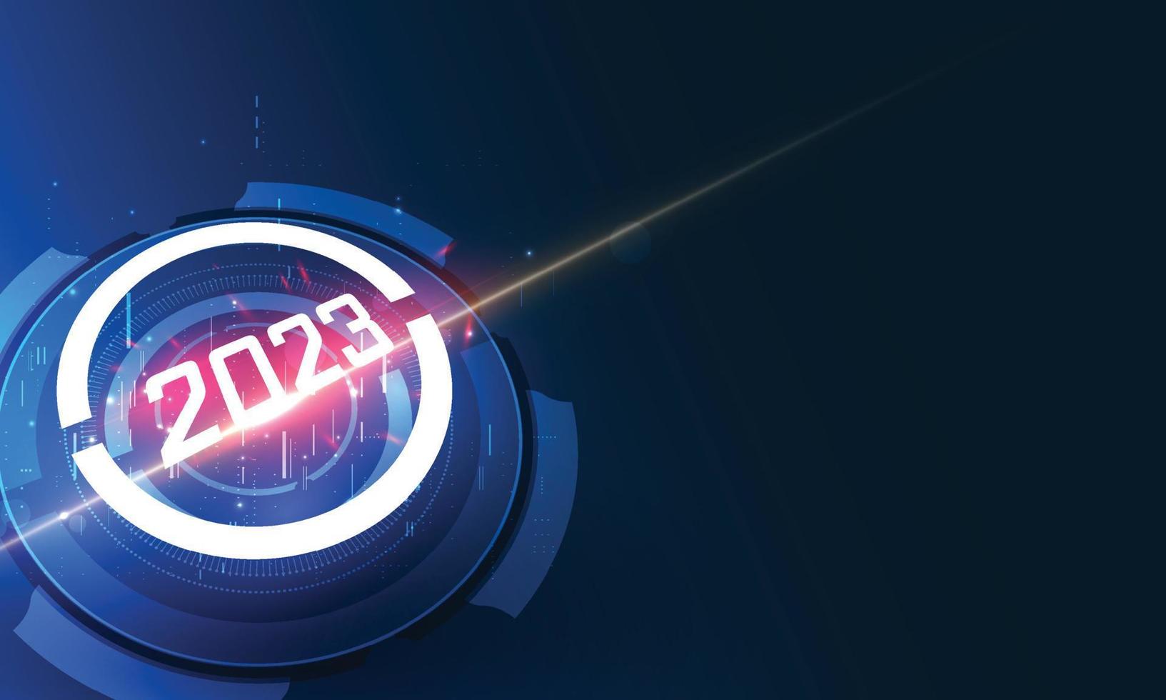 Abstract Futuristic Technology Background with Digital number timer concept and countdown, Newyear 2023 vector