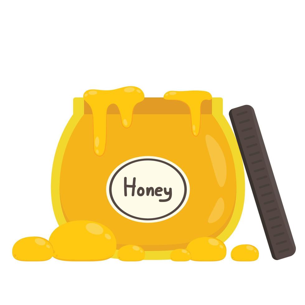 Honey jar vector. free space for text. vector