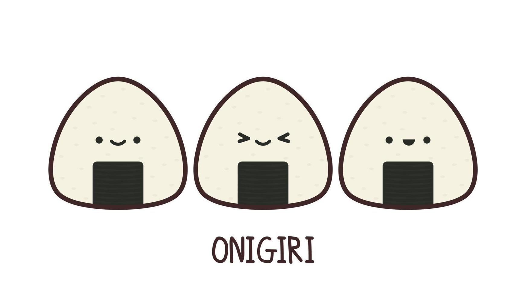 Onigiri  character design. Onigiri vector design.