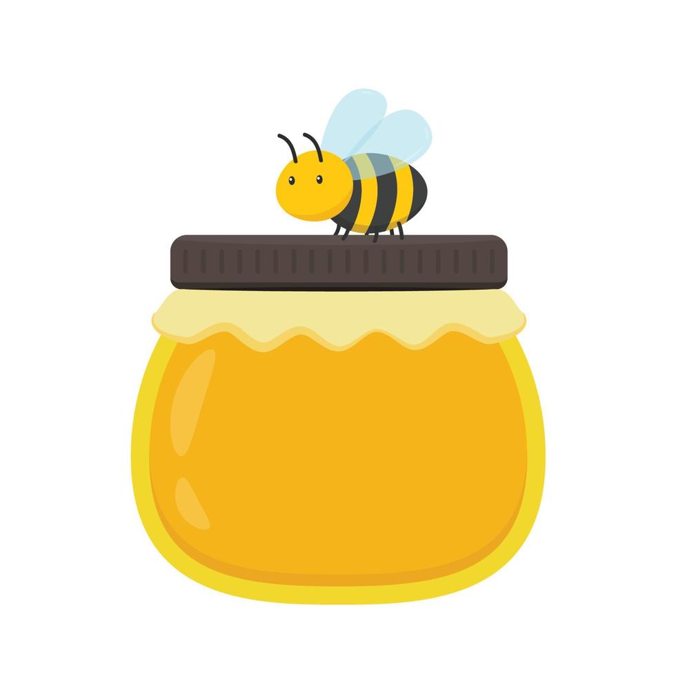 Honey jar vector. free space for text. vector