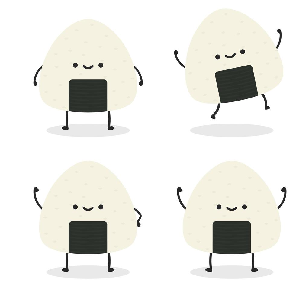Onigiri  character design. Onigiri vector design.