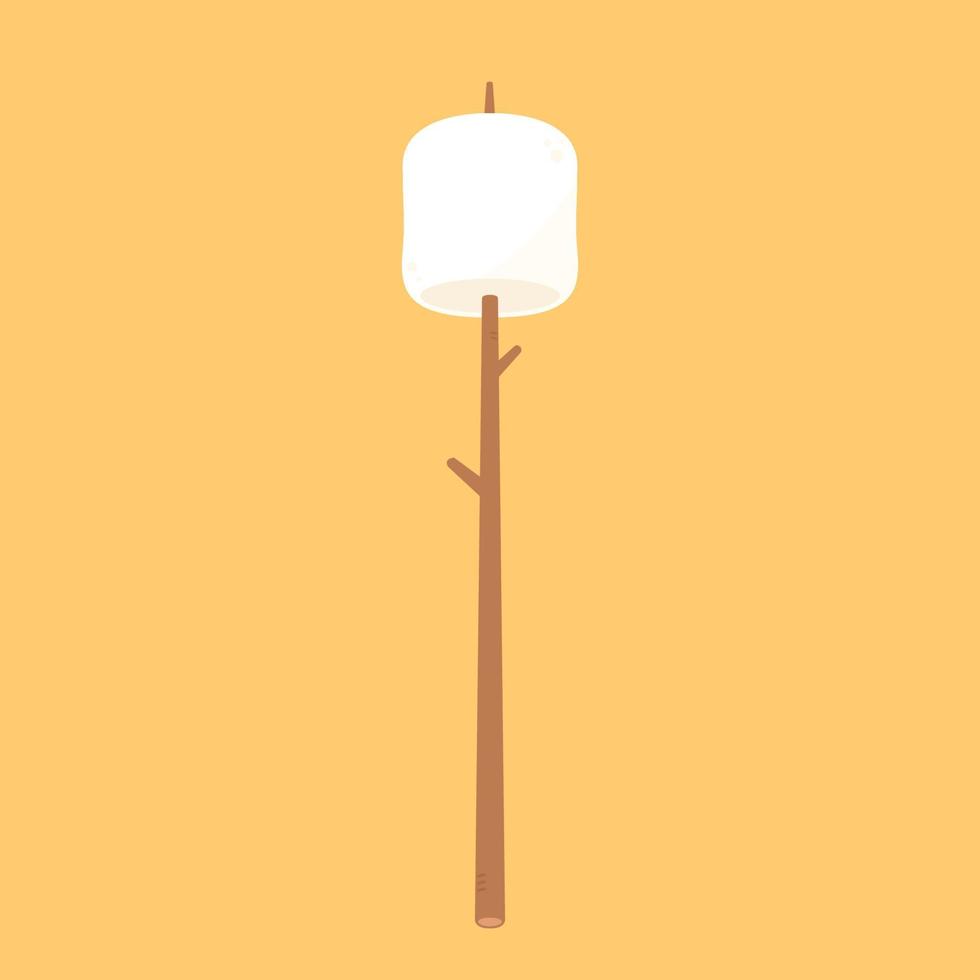 Burned Marshmallows. Marshmallow stick vector. Marshmallow logo design. vector