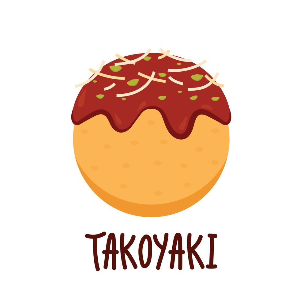 Takoyaki vector. Takoyaki on white background. free space for text. vector