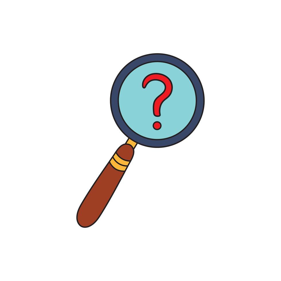 vector illustration of magnifying glass with question mark