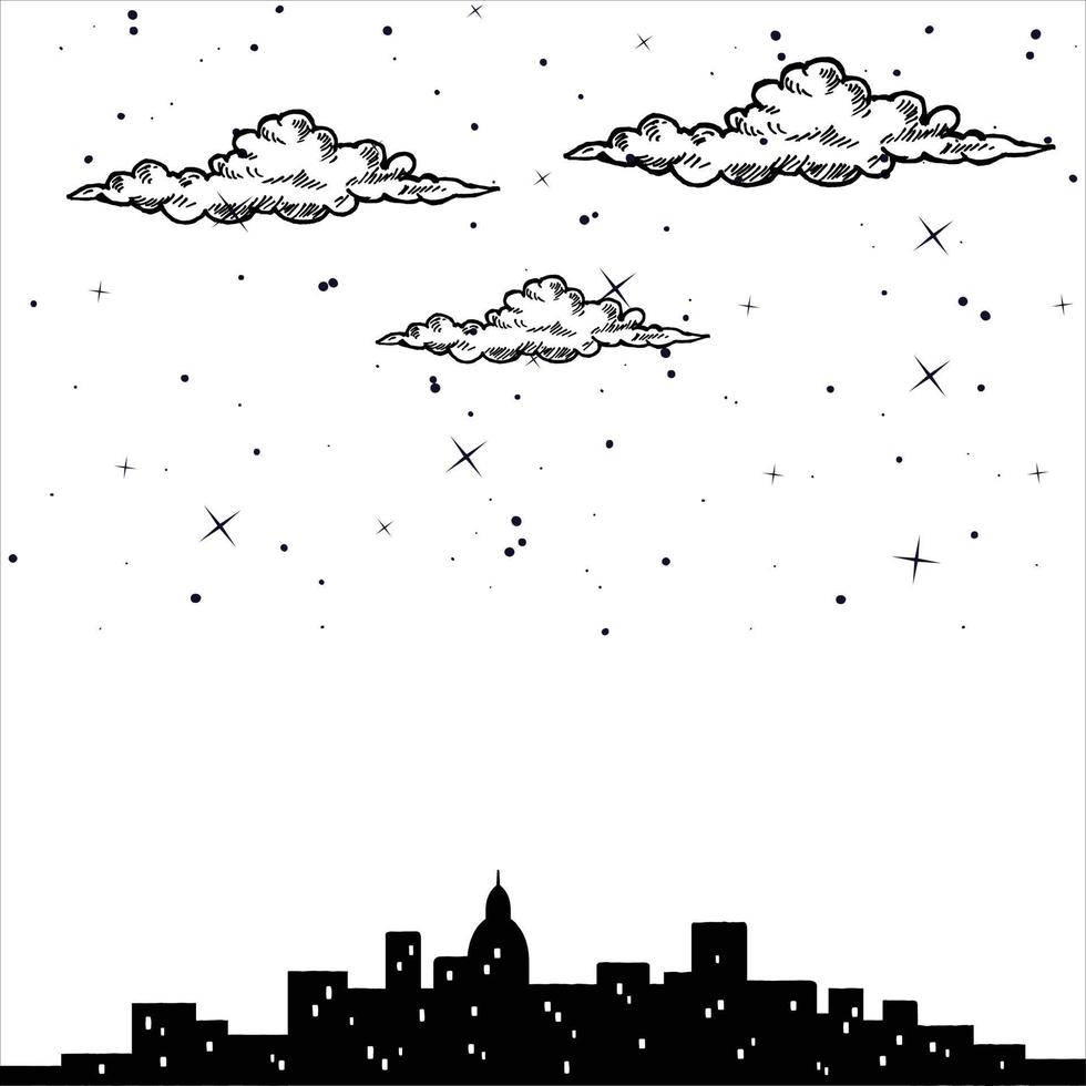 Night time city view vector