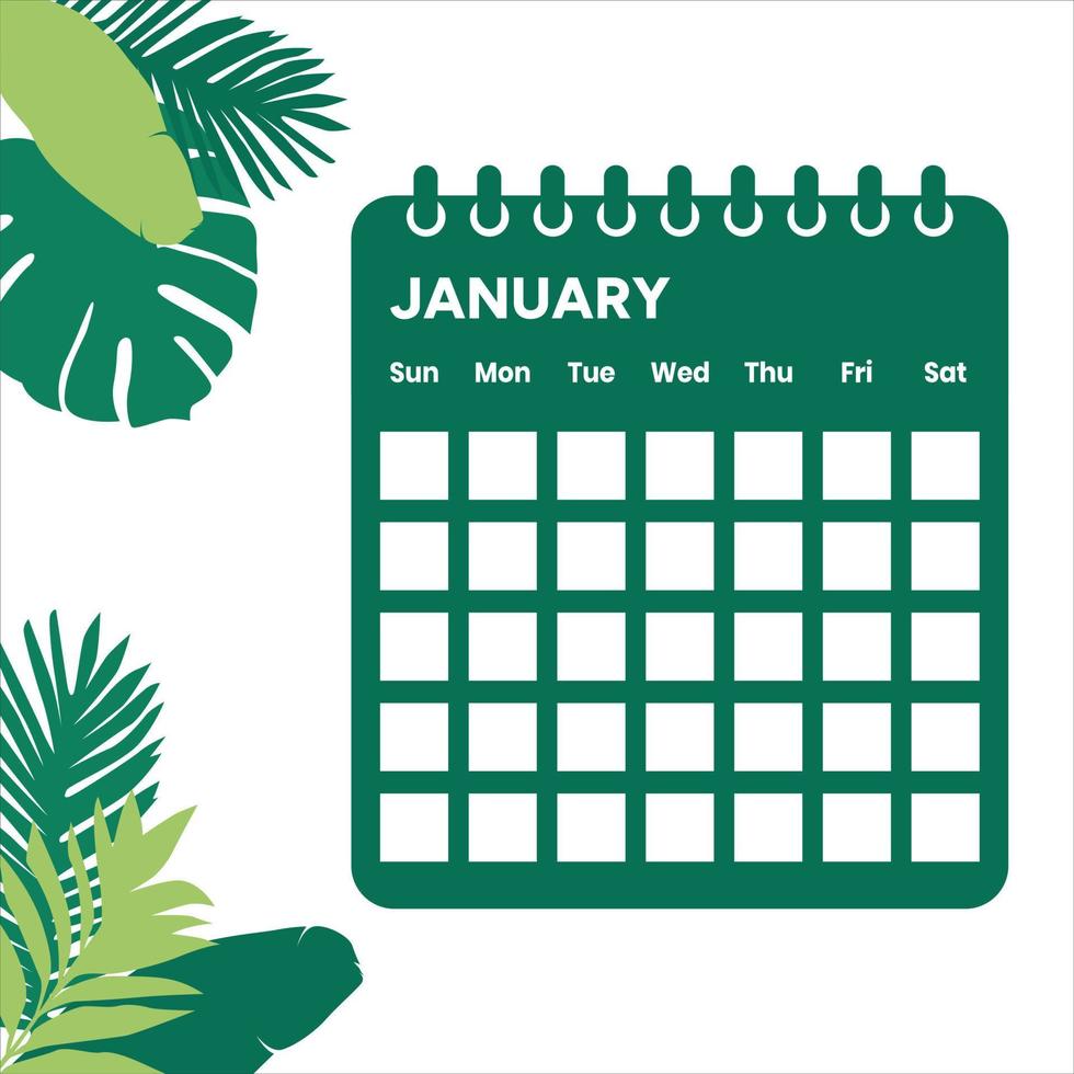 January Month Calendar vector