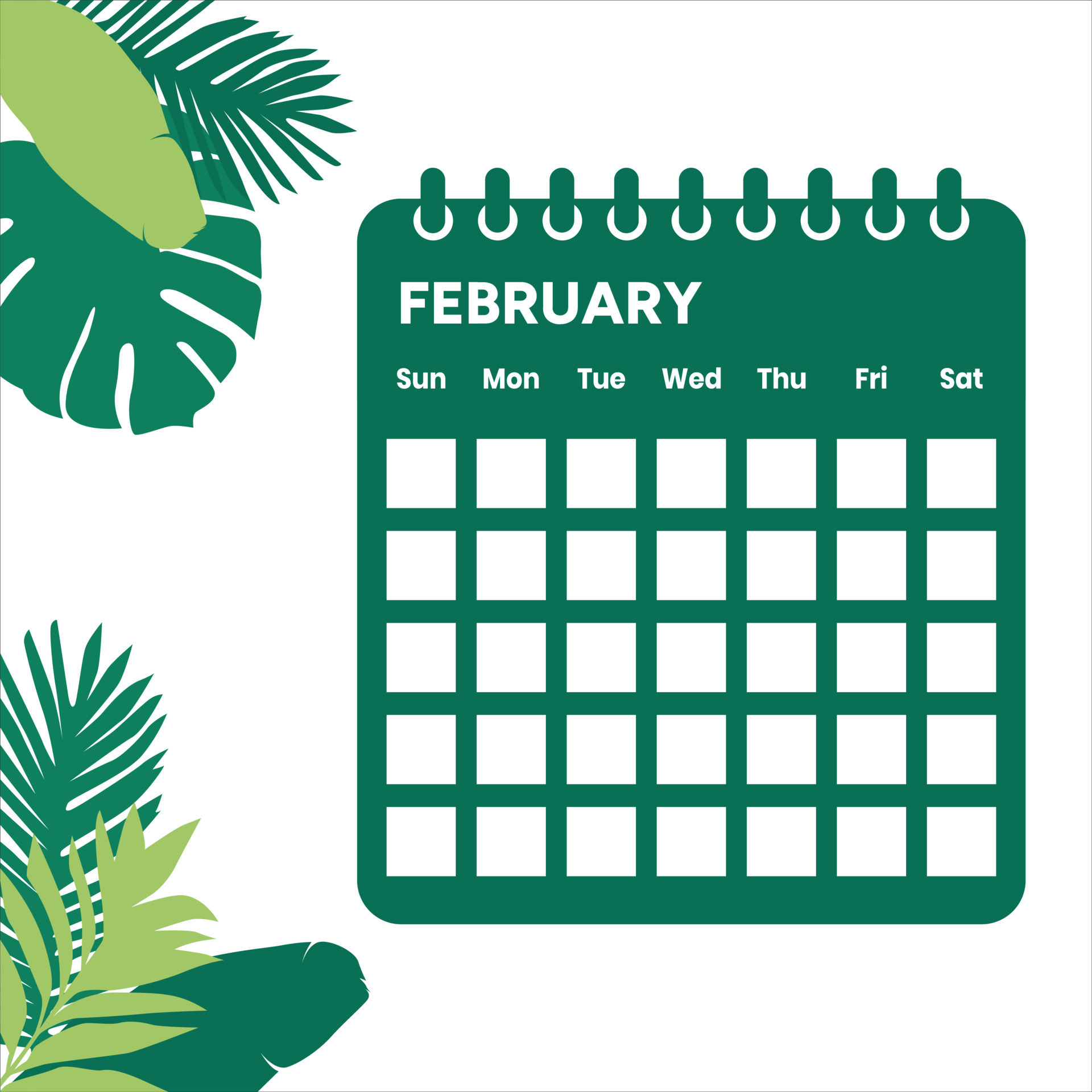 February Month Calendar 16188954 Vector Art at Vecteezy February Month Calendar 16188954 Vector Art at Vecteezy