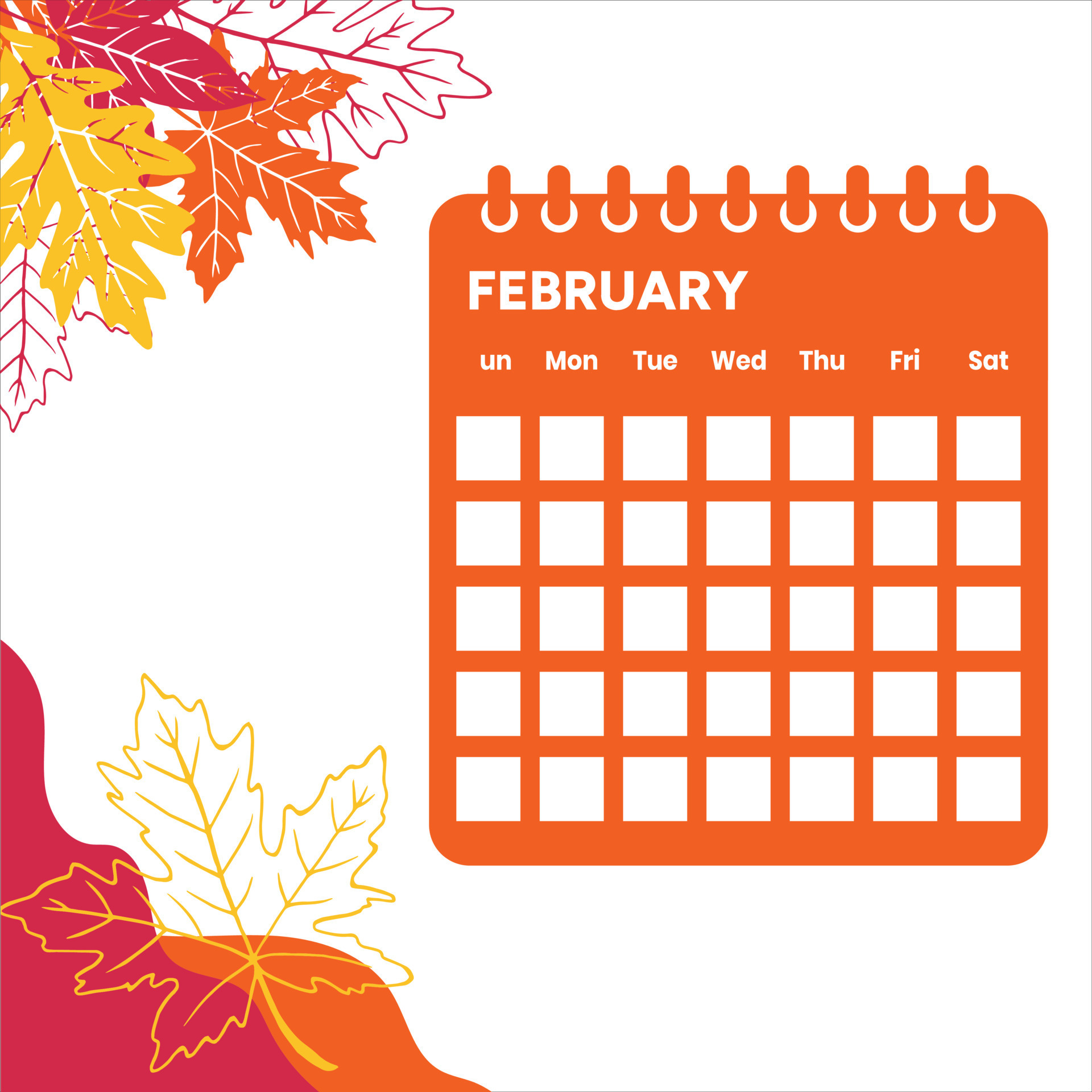 February Month Calendar Design February Month Calendar Design