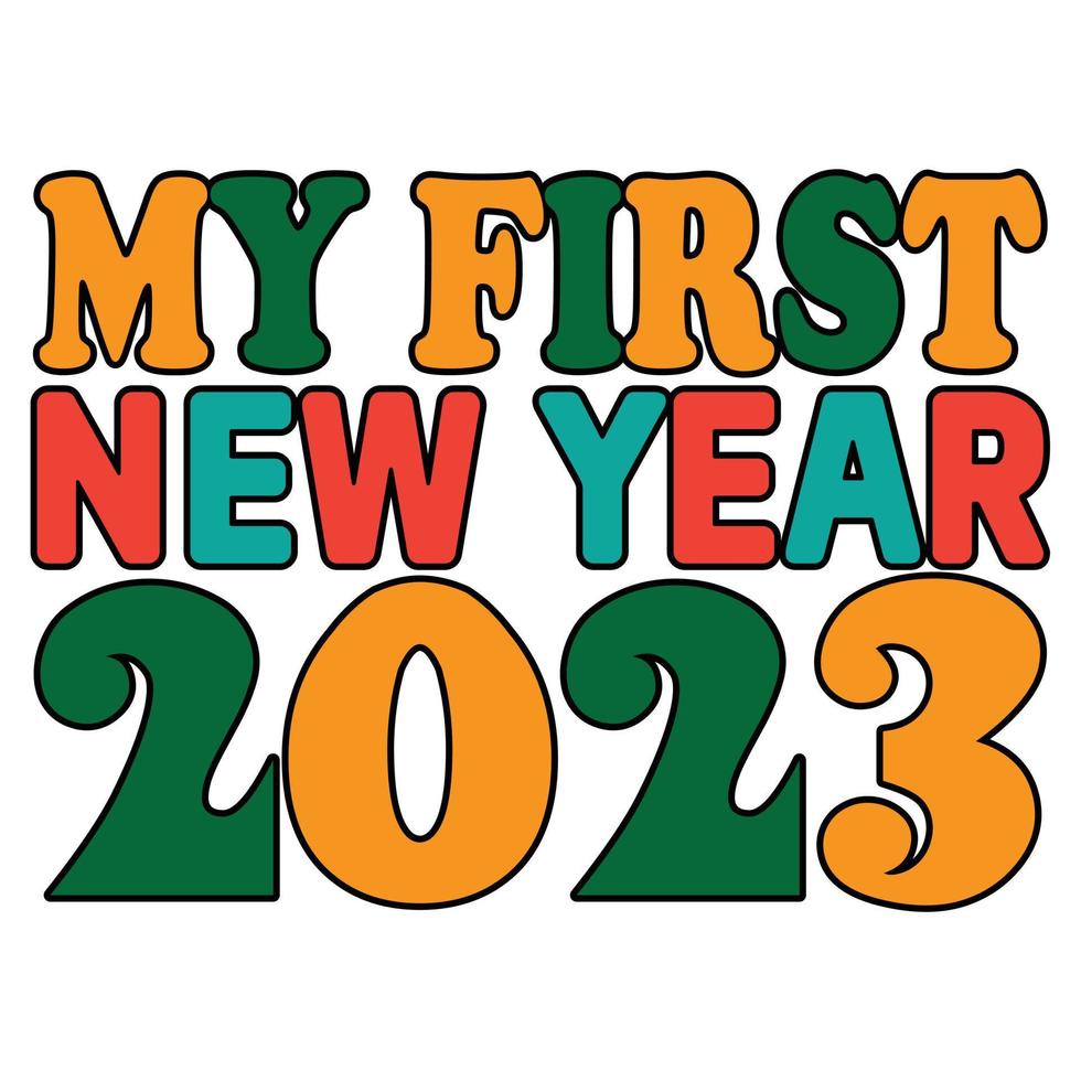 Happy New Year SVG T-Shirt Design, vector files.