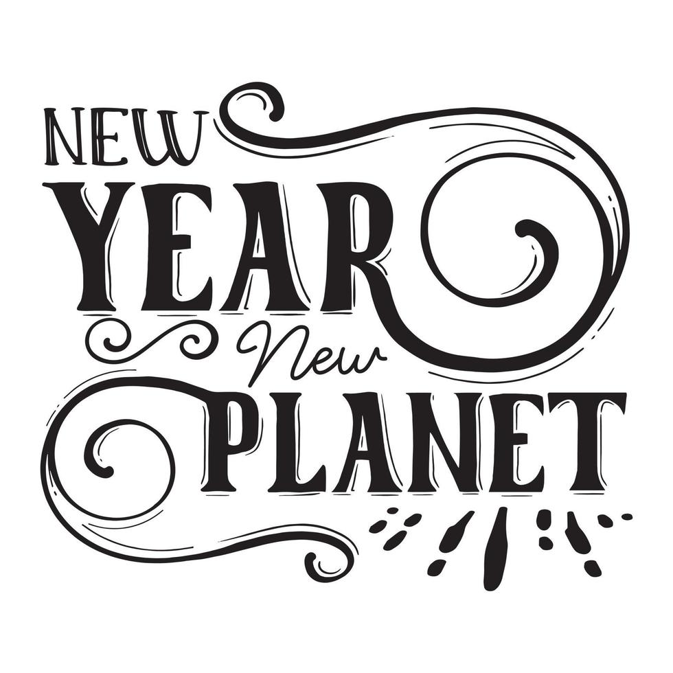 Happy New Year SVG T-Shirt Design, vector files.