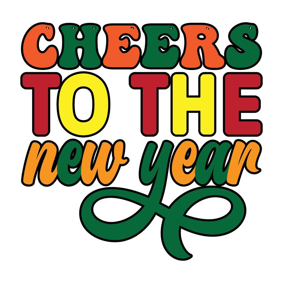 Happy New Year SVG T-Shirt Design, vector files.