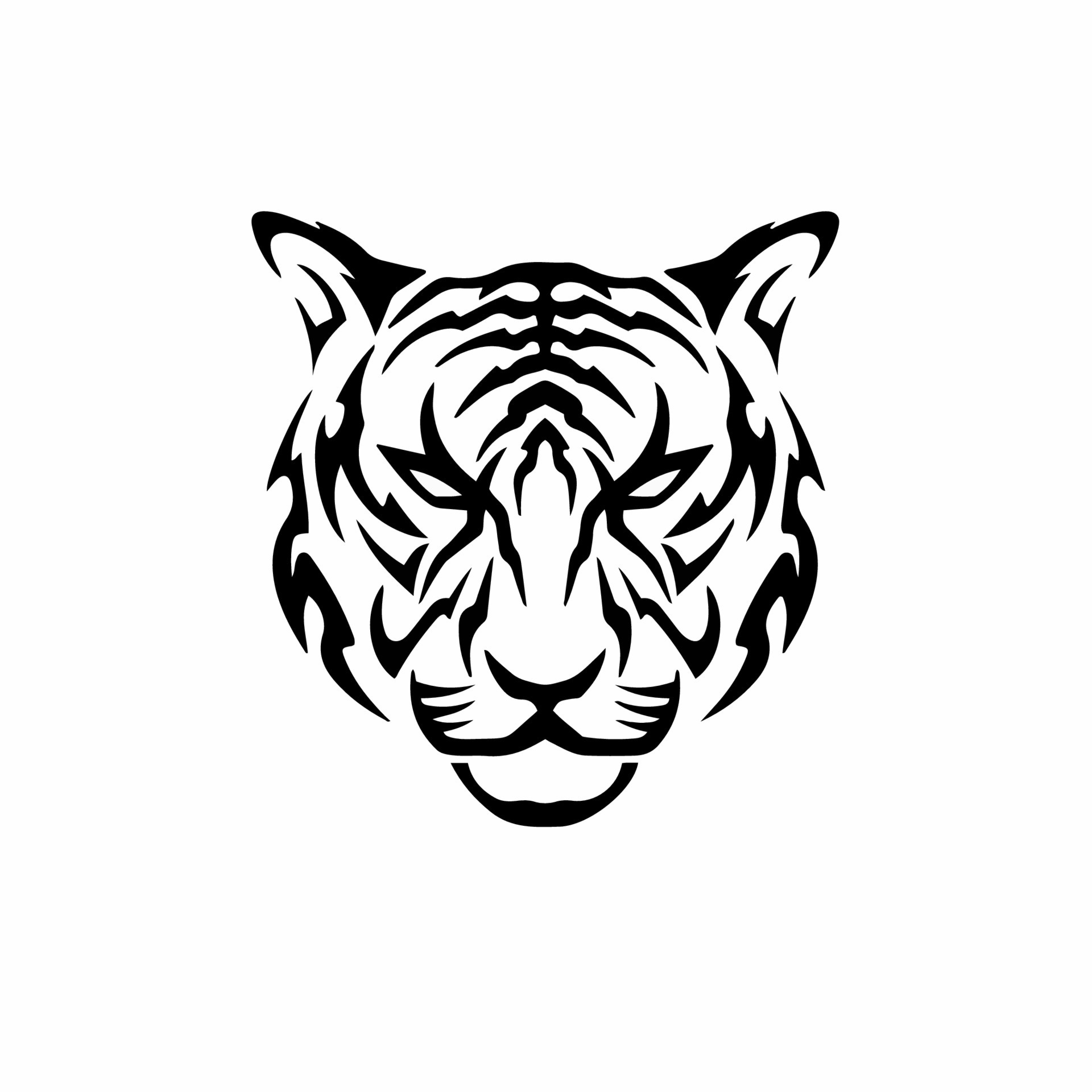 Tiger Symbol Logo. Tribal Tattoo Design. Stencil Vector Illustration  16189157 Vector Art at Vecteezy