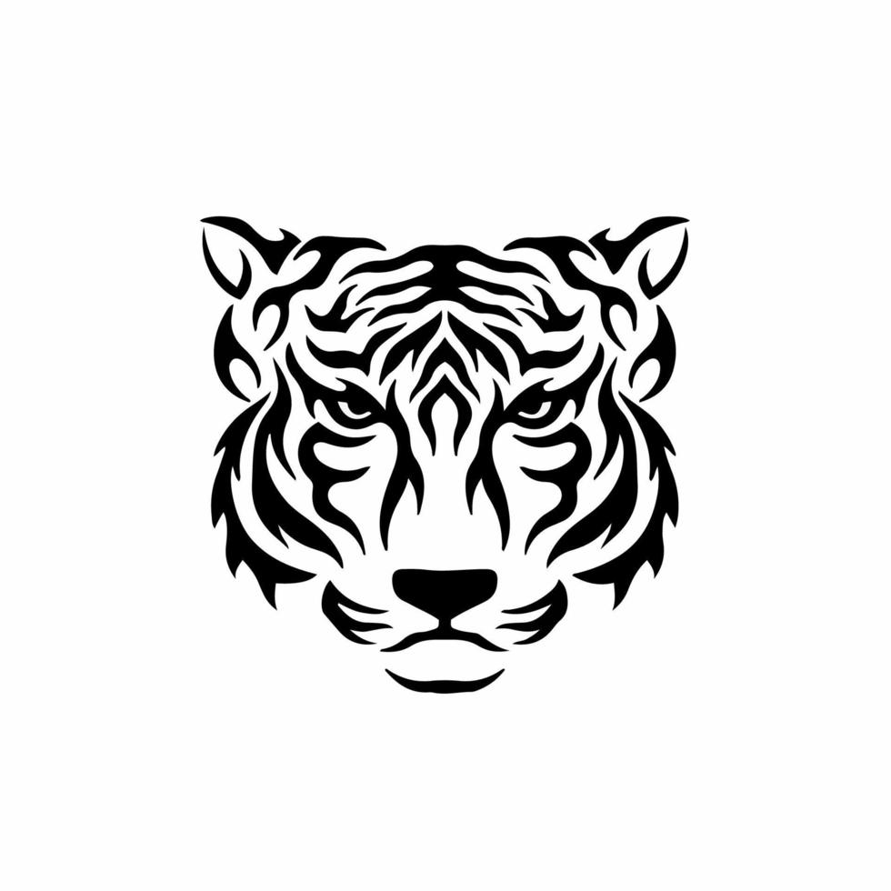 logotipo del símbolo del tigre. diseño de tatuajes tribales. Ilustración de vector de plantilla