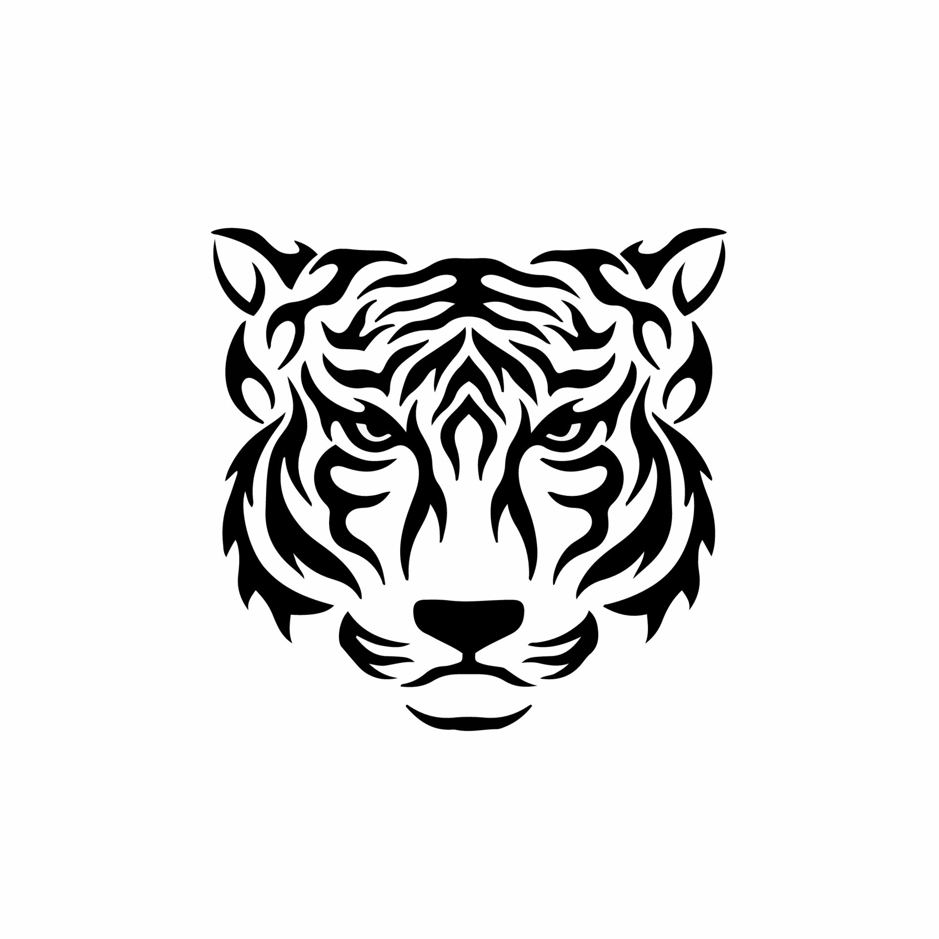 Tiger Symbol Logo. Tribal Tattoo Design. Stencil Vector Illustration  16189160 Vector Art at Vecteezy