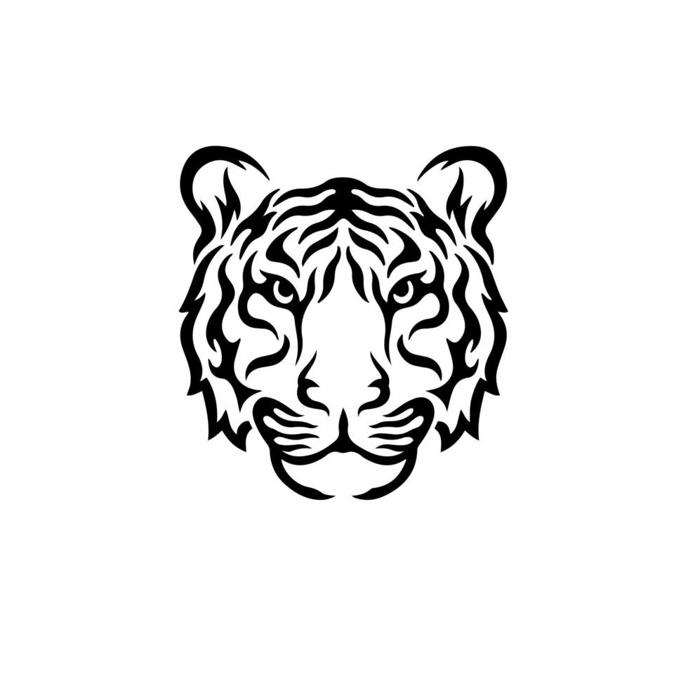 logotipo del símbolo del tigre. diseño de tatuajes tribales. Ilustración de vector de plantilla