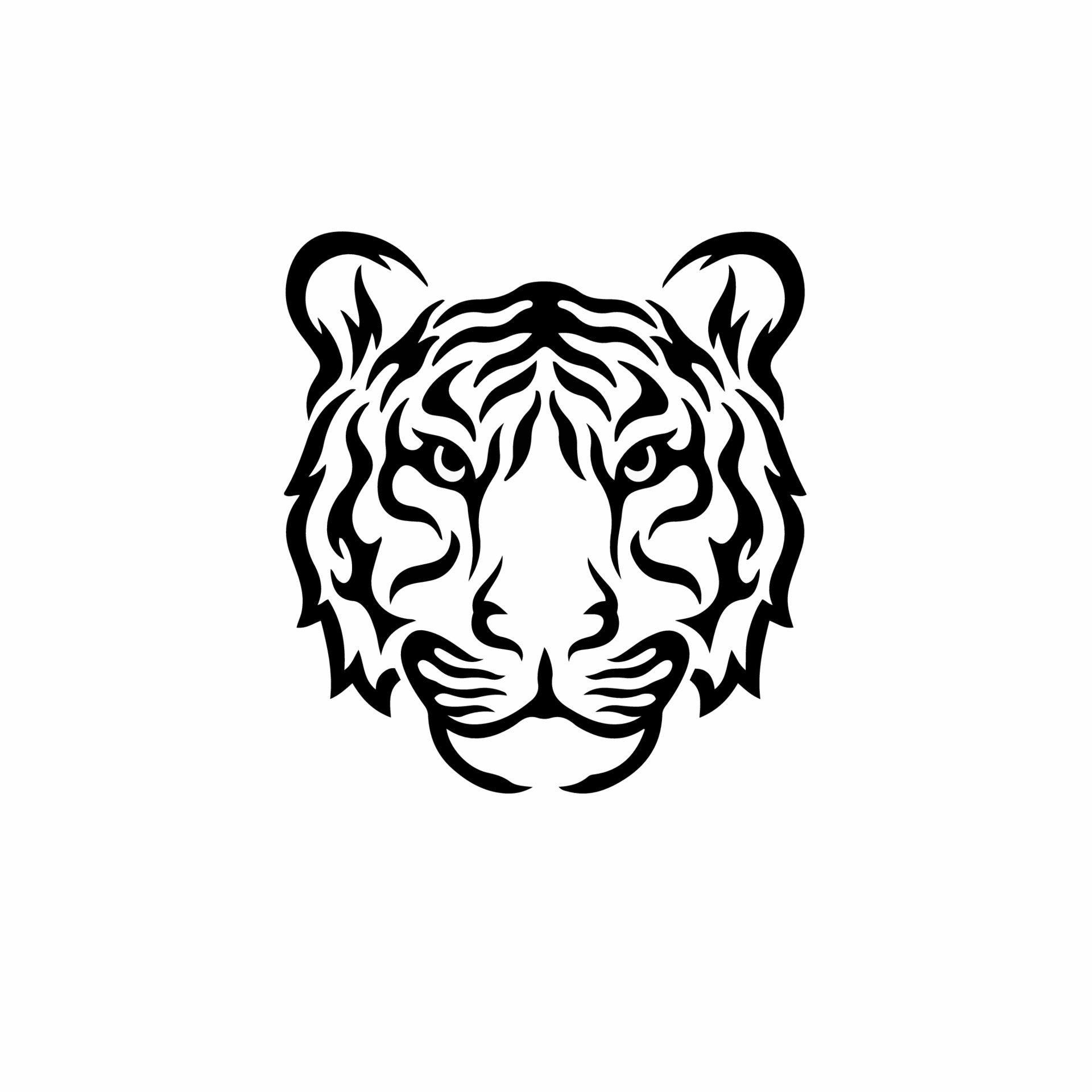 Tiger Symbol Logo. Tribal Tattoo Design. Stencil Vector Illustration  16189163 Vector Art at Vecteezy