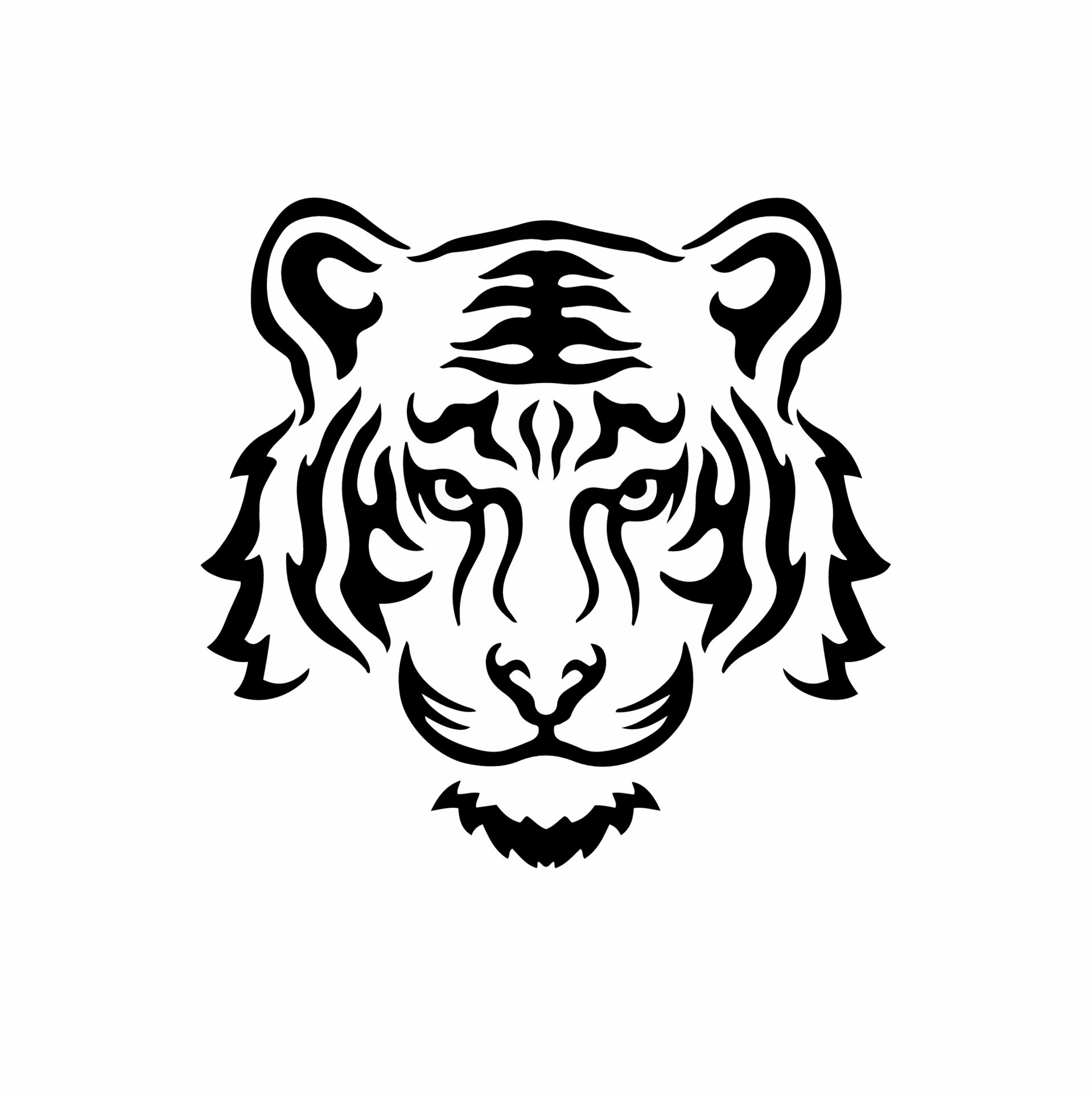 Tiger Symbol Logo. Tribal Tattoo Design. Stencil Vector Illustration  16189165 Vector Art at Vecteezy