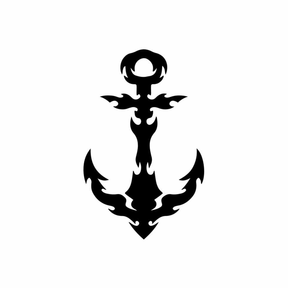 logotipo de ancla tribal. diseño de tatuaje. Ilustración de vector de plantilla