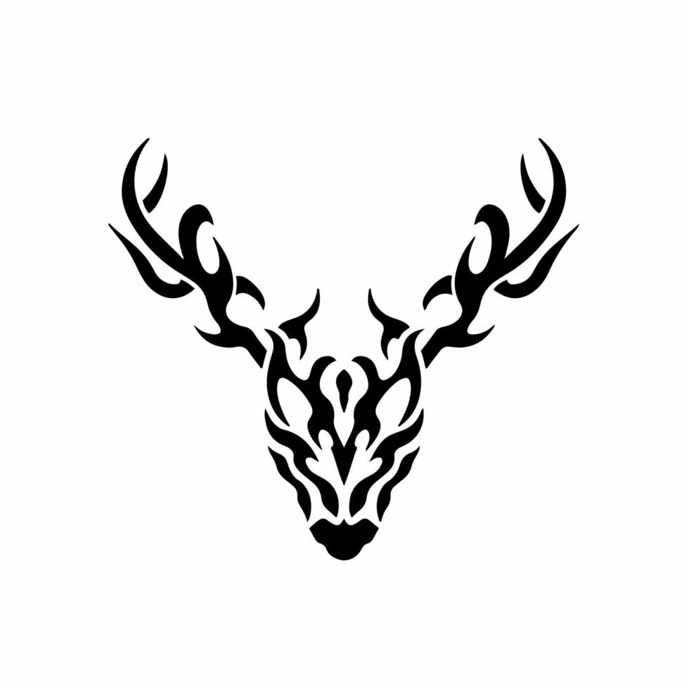 logotipo de ciervo tribal. diseño de tatuaje. Ilustración de vector de plantilla