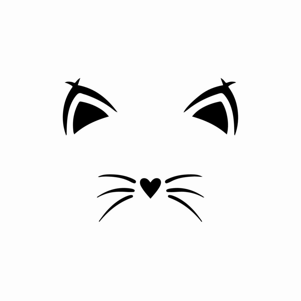 Cat Symbol Logo. Decal Tribal Tattoo Design. Stencil Vector Illustration