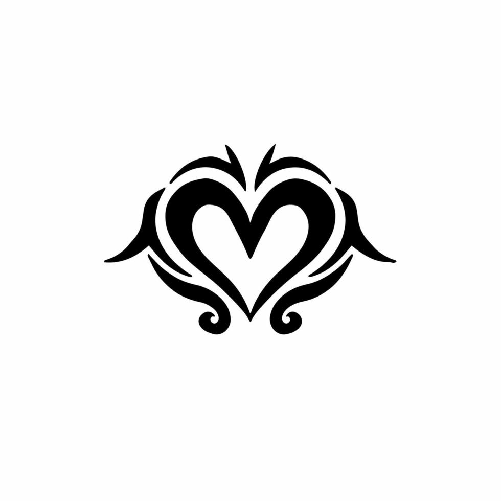 Love Symbol Logo. Tribal Tattoo Design. Stencil Vector ...