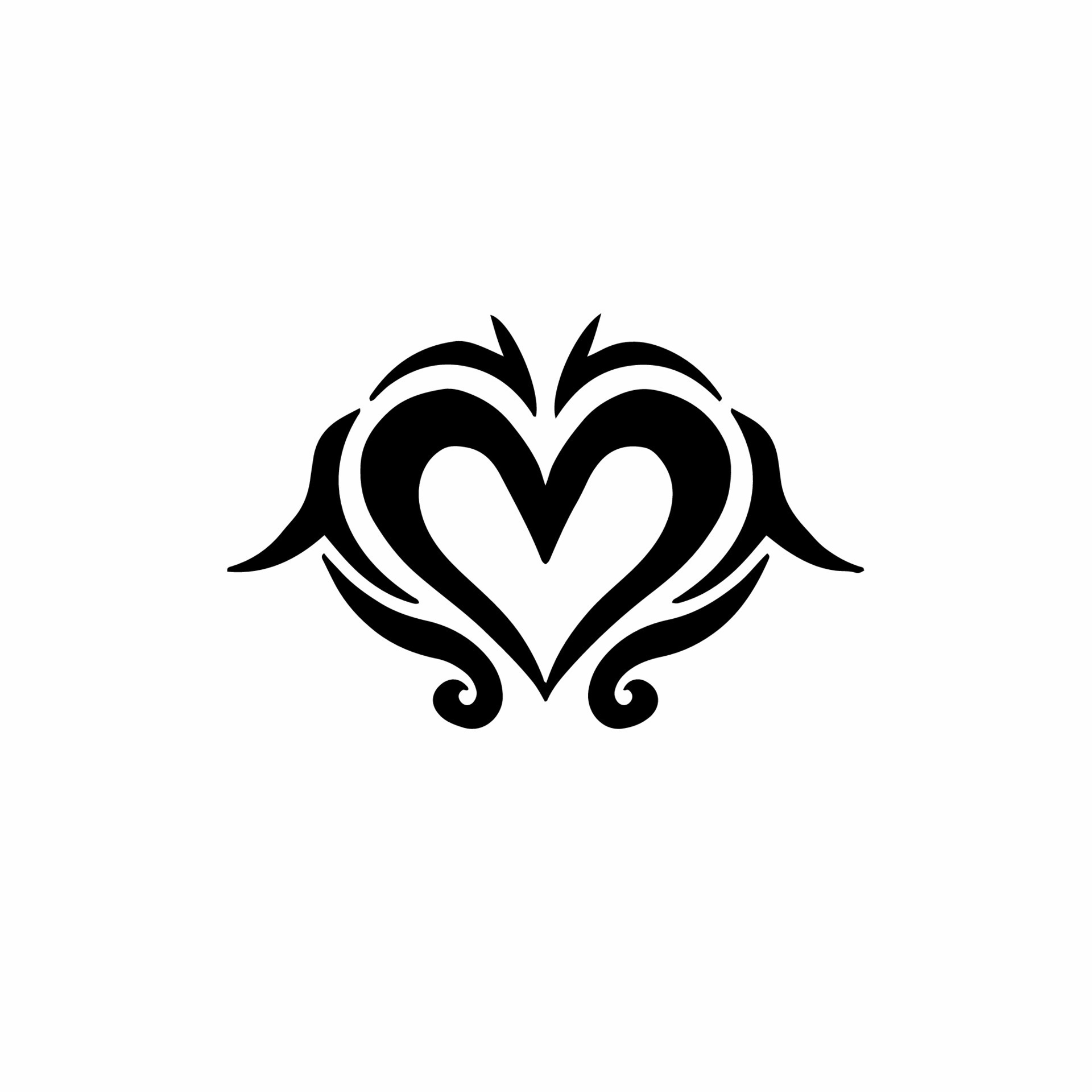 Love Symbol Logo. Tribal Tattoo Design. Stencil Vector Illustration ...