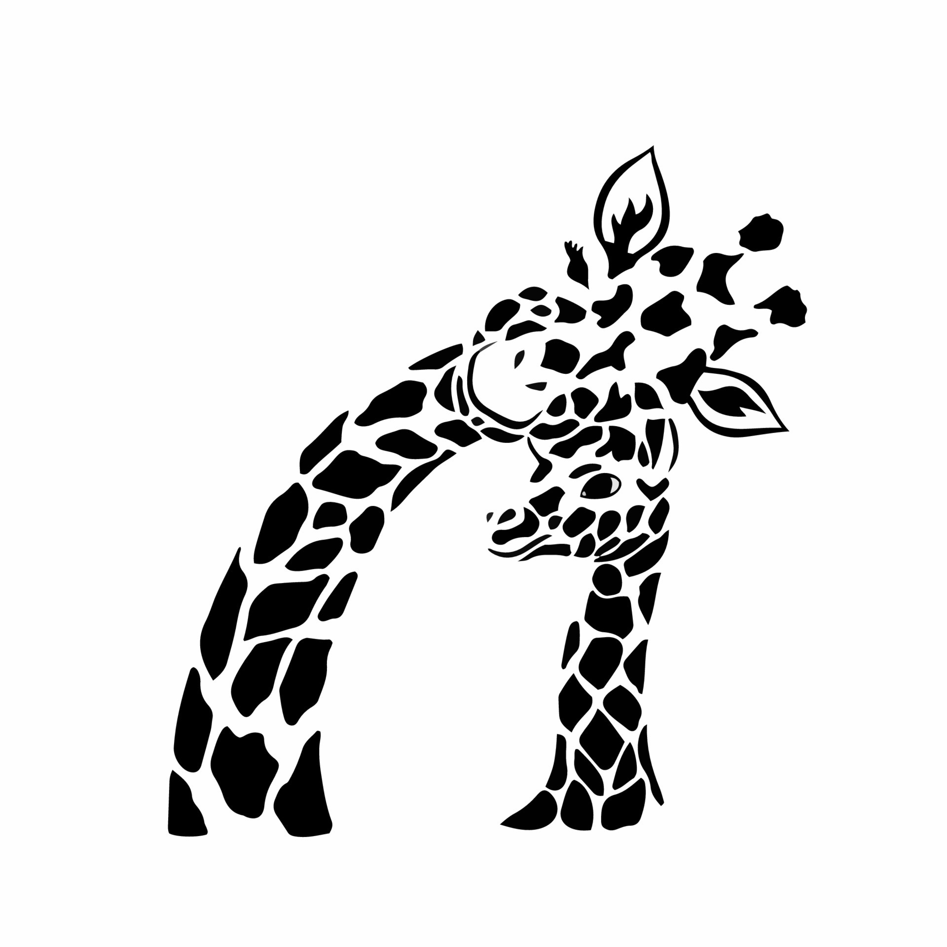 Mother And Baby Giraffe Logo. Stencil Vector Illustration. 16189206