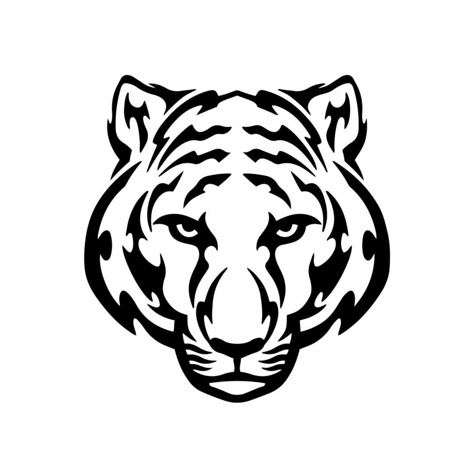 Tiger Symbol Logo. Tribal Tattoo Design. Stencil Vector Illustration  16189209 Vector Art at Vecteezy