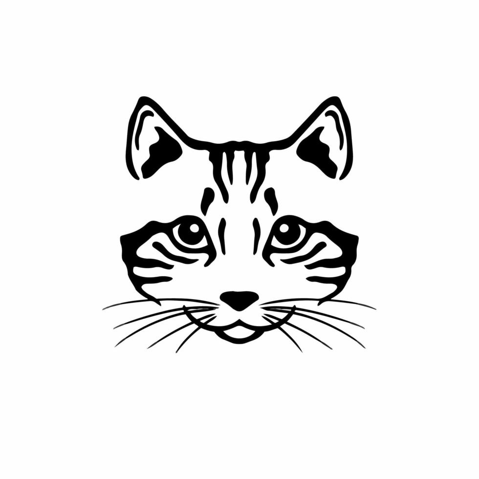 logotipo del símbolo del gato. diseño de tatuajes tribales. Ilustración de vector de plantilla