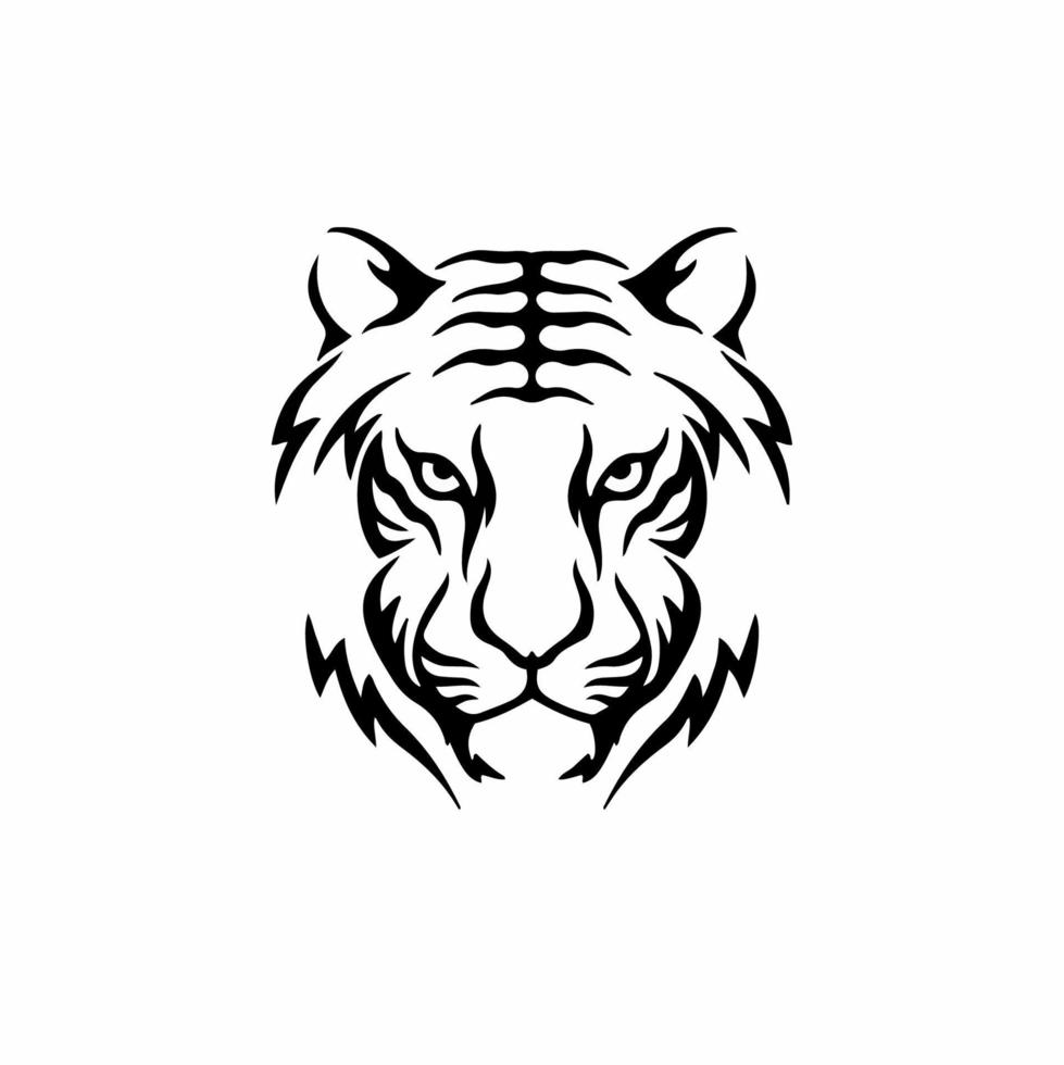 Tiger Symbol Logo. Tribal Tattoo Design. Stencil Vector Illustration