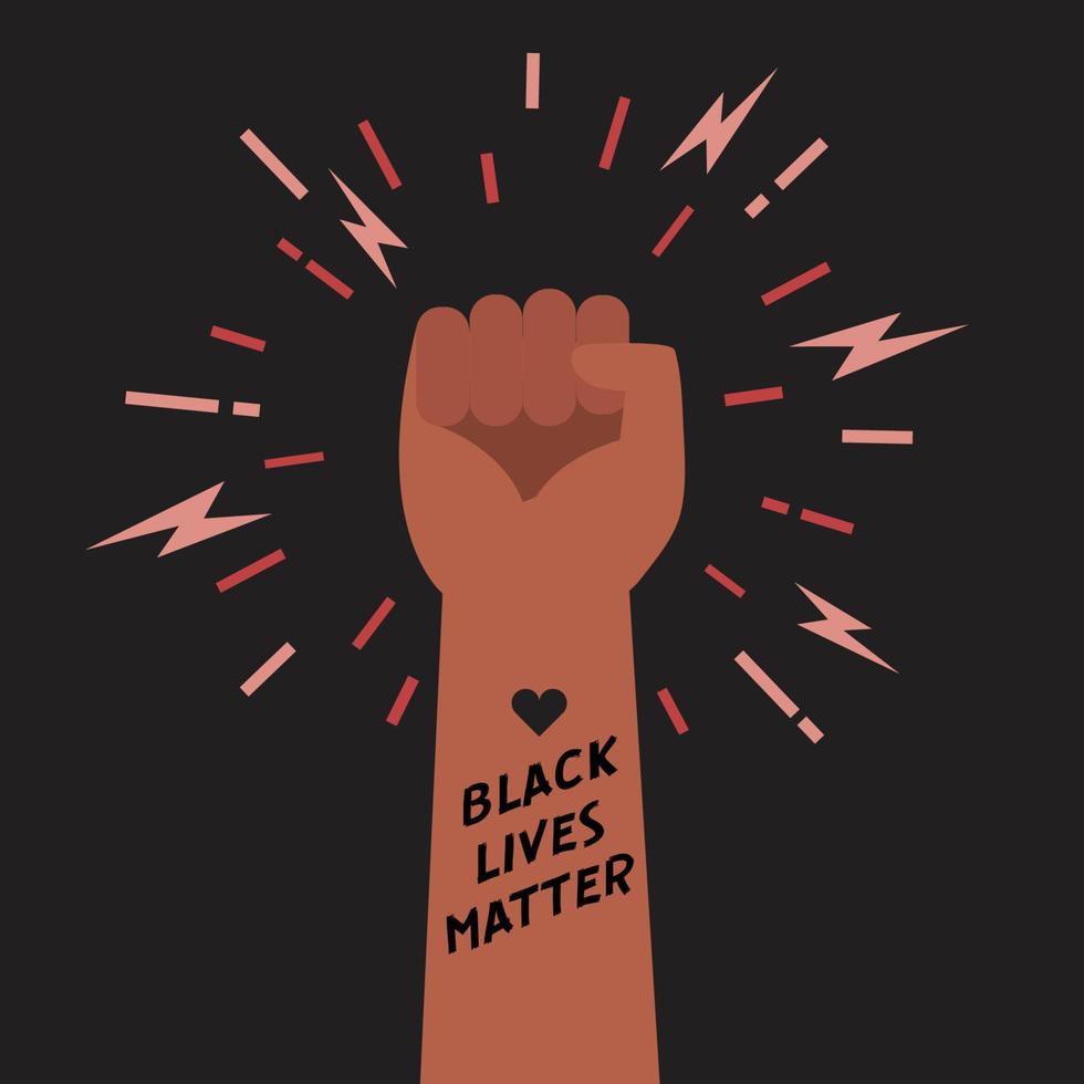 Black lives matter Hand fist illustration vector