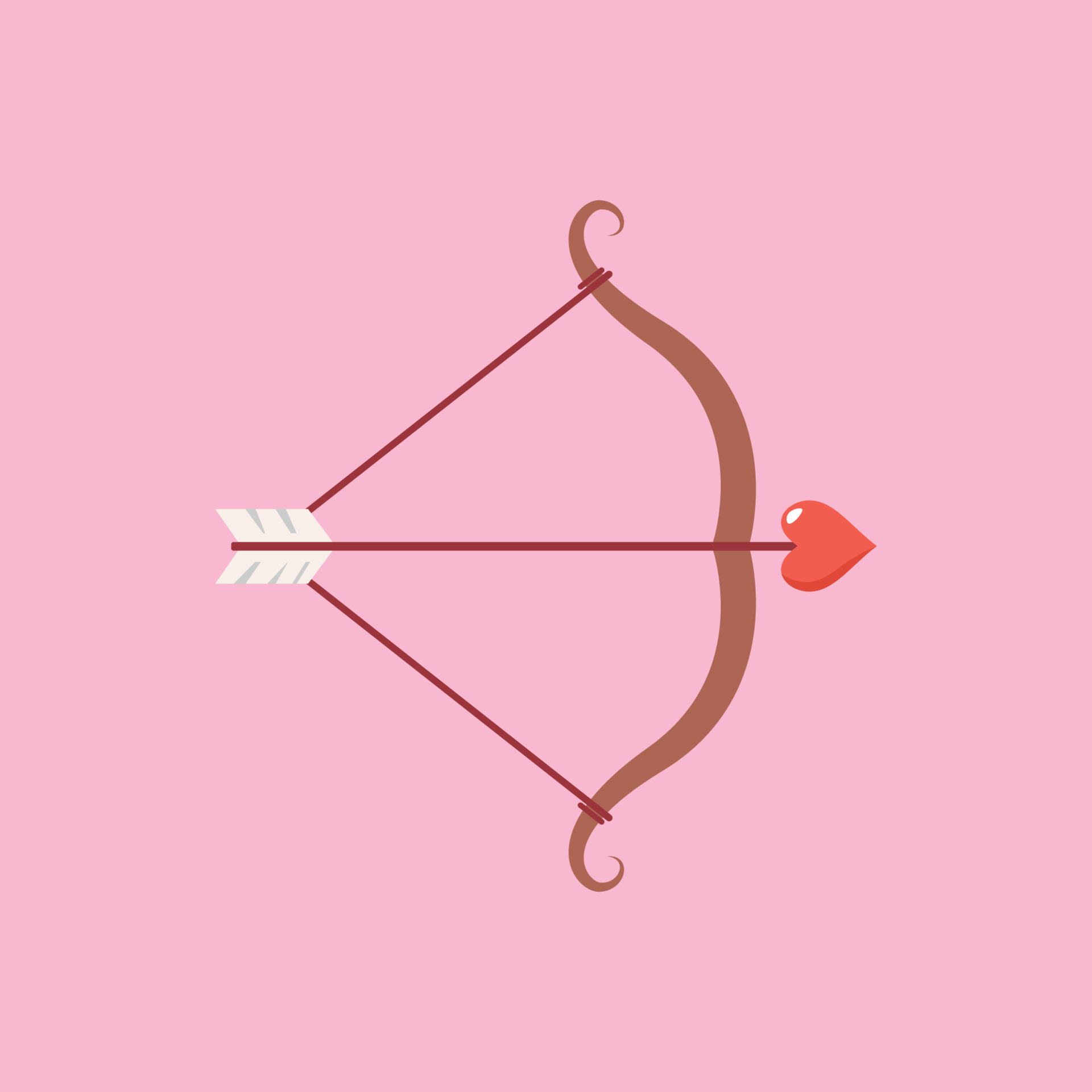 Cupid bow and an arrow with a heart 16189386 Vector Art at Vecteezy