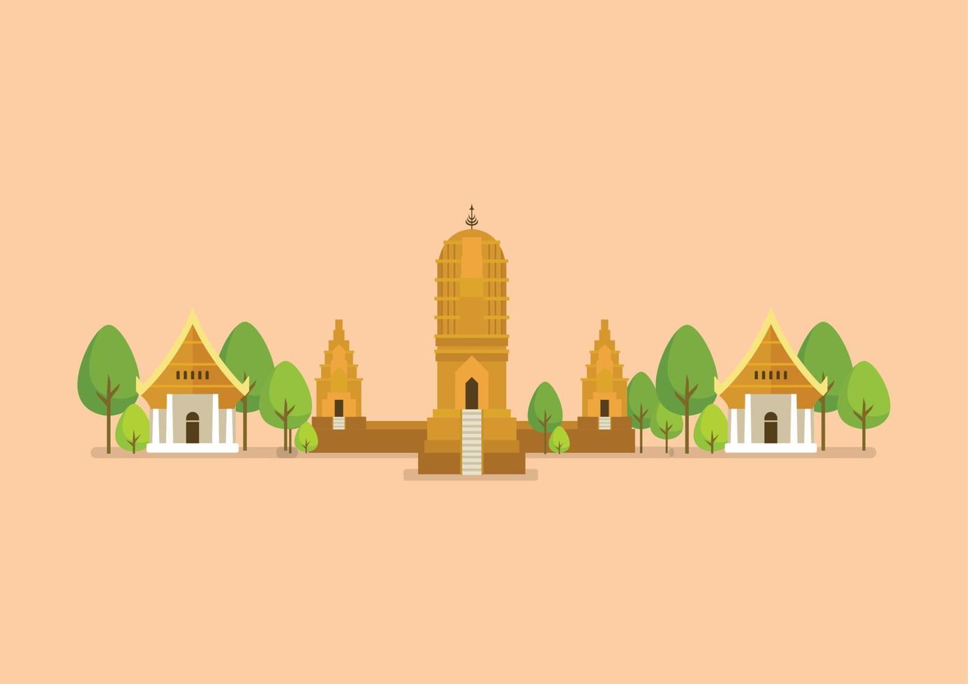 Ilustración de vector de templo antiguo histórico