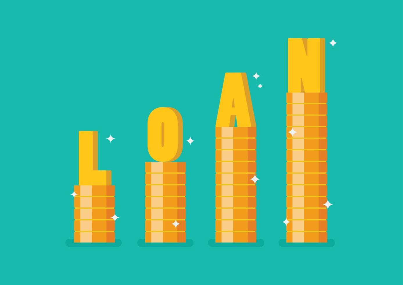 Word LOAN on step stack coins as graph up vector