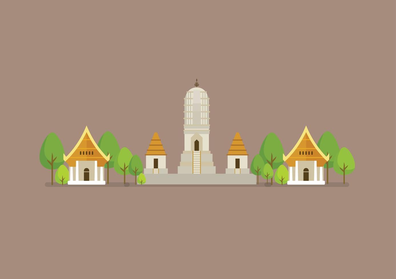 Historical ancient white temple vector illustration