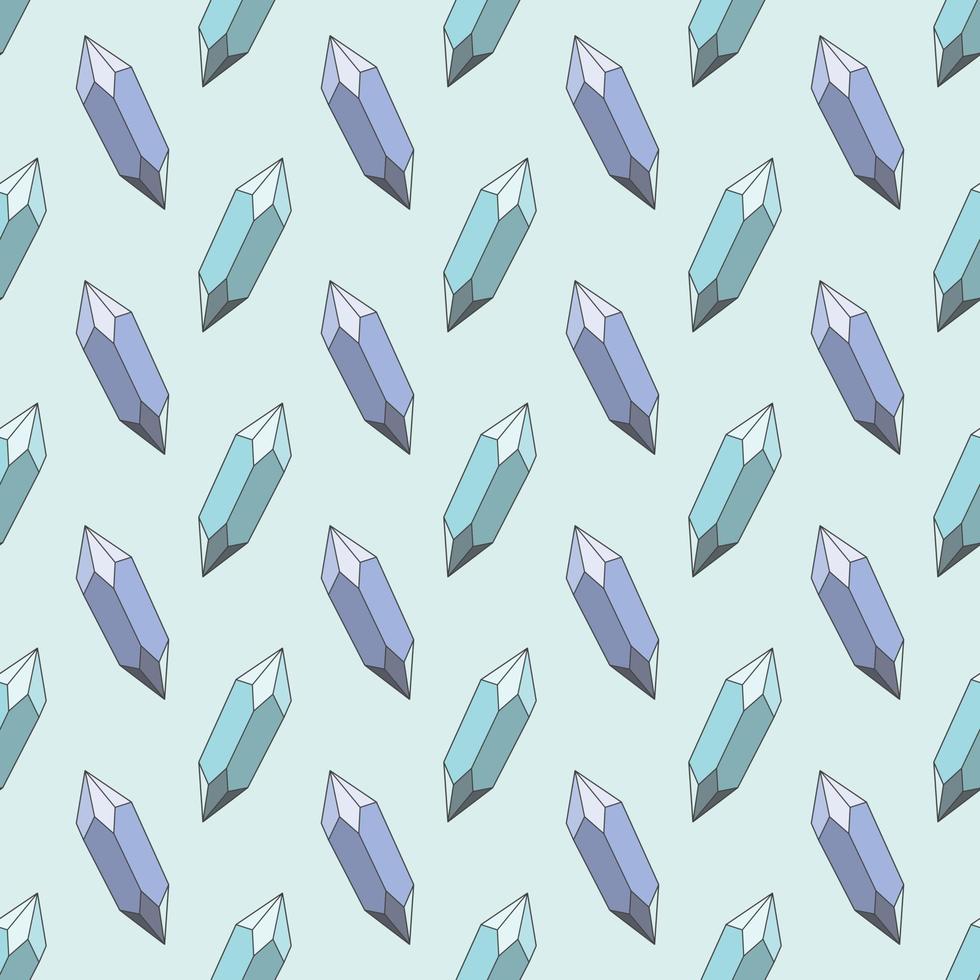Blue crystals seamless repeat pattern design, geometric pattern design. vector