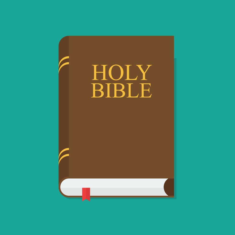 icono de diseño plano de la santa biblia vector