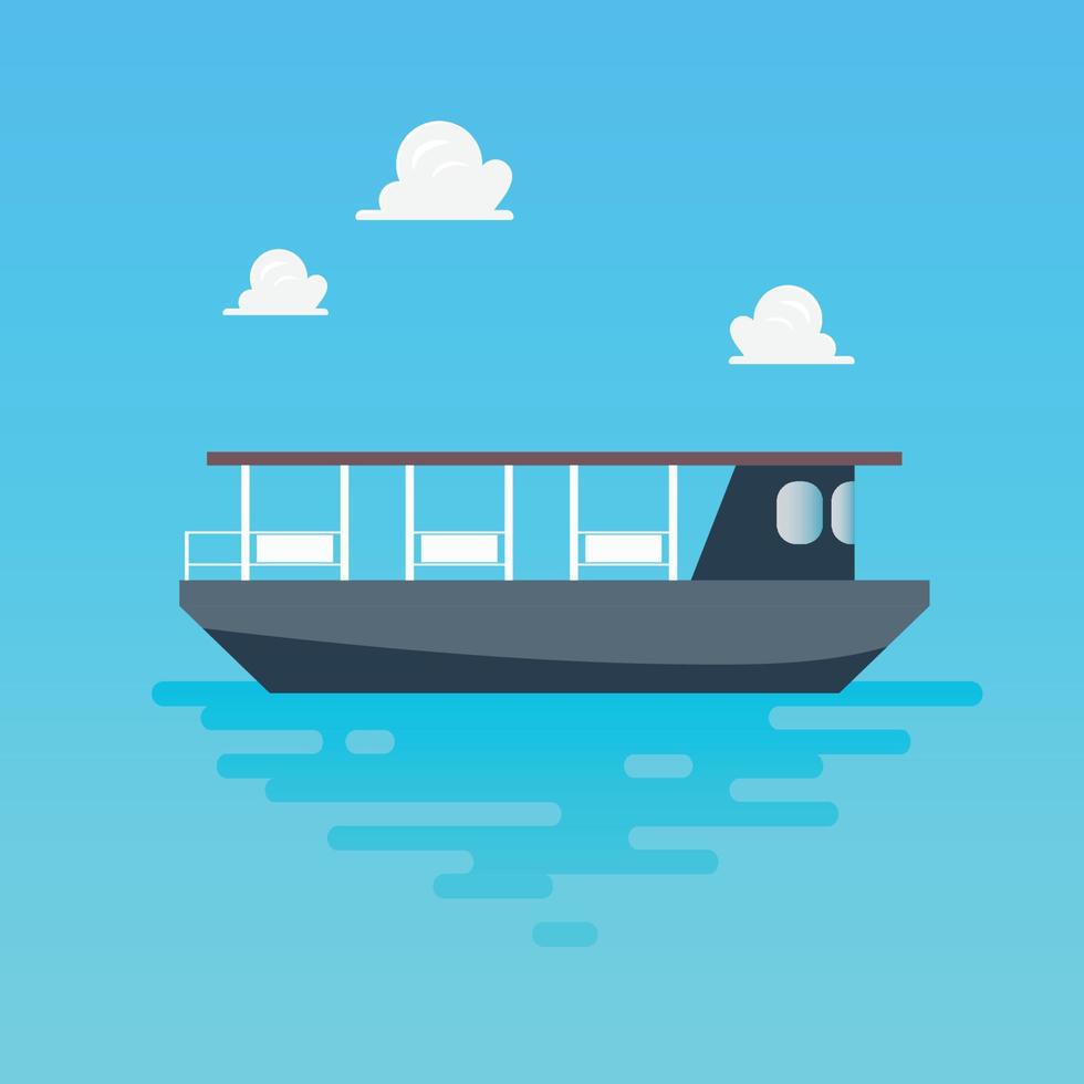 Ferry boat in flat style vector