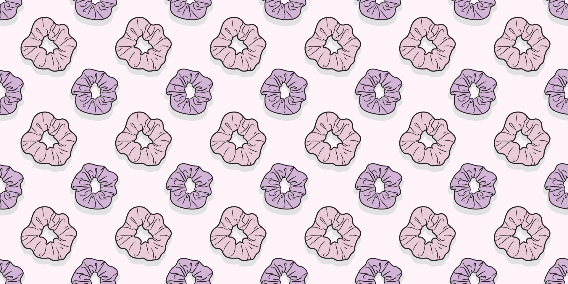 Pastel scrunchy repeat pattern hair tie vector background